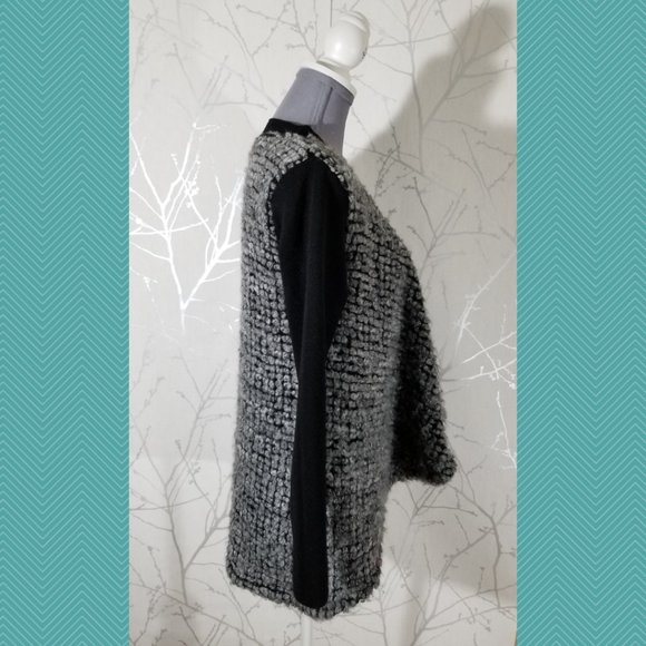 Club Monaco Fuzzy Textured Open Roanna Cardigan - Picture 3 of 6